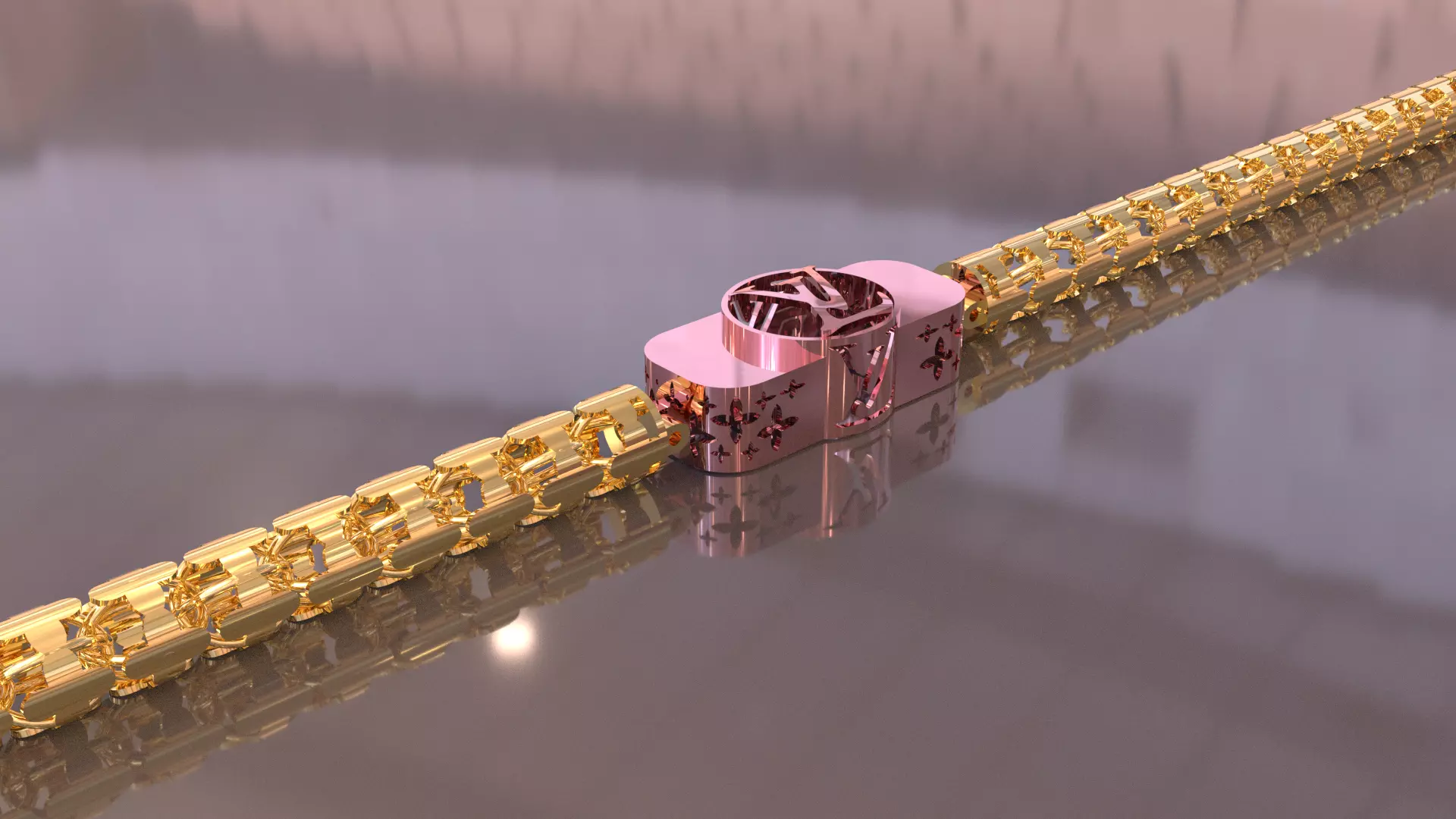 louise vitton ring and bracelet  3D print model_2