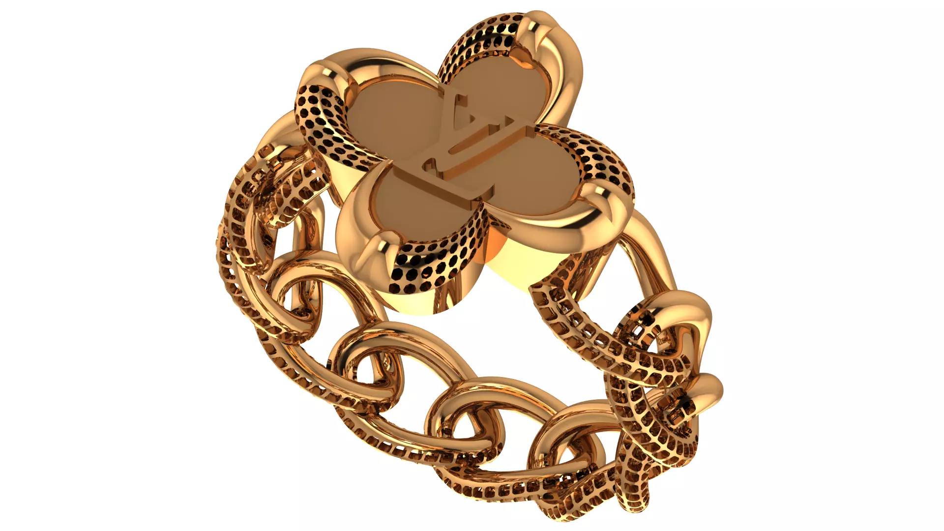 louise vitton ring and bracelet  3D print model_1