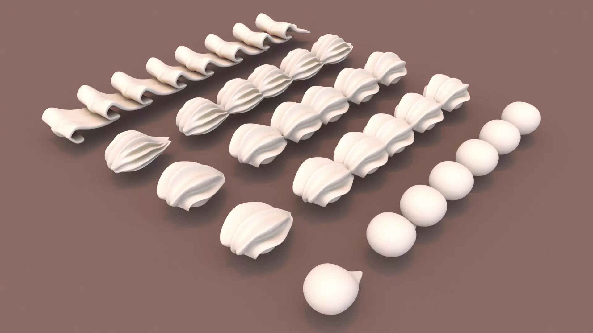 Cream Set - Long Whipped Cream 3D model_4