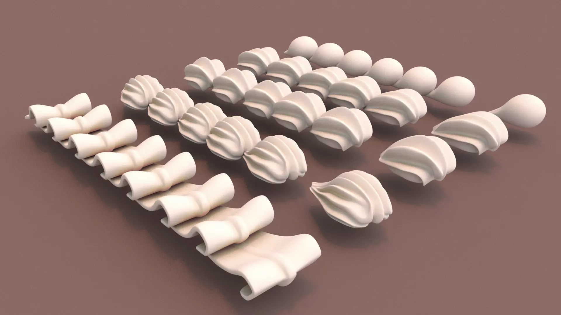Cream Set - Long Whipped Cream 3D model_6