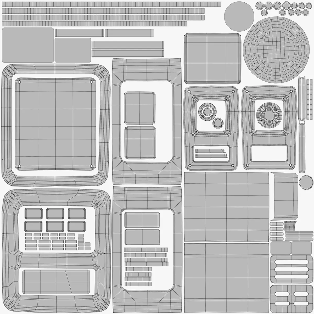 Retro Console - Retro Computer Low-poly 3D model_22