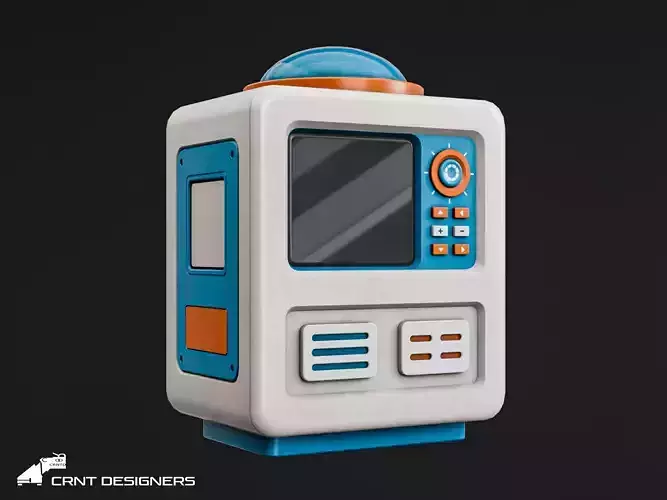 Retro Console - Retro Computer Low-poly 3D model