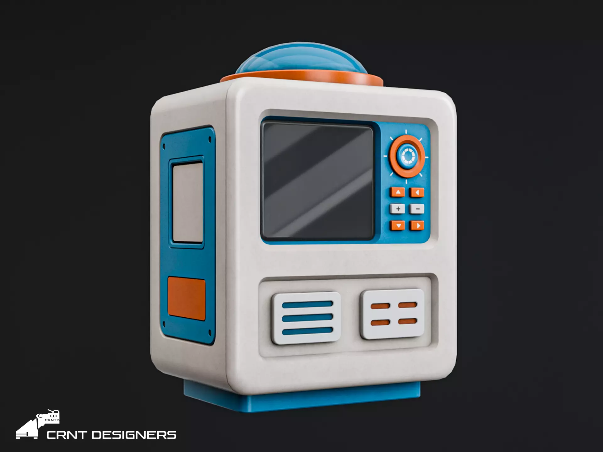 Retro Console - Retro Computer Low-poly 3D model_0