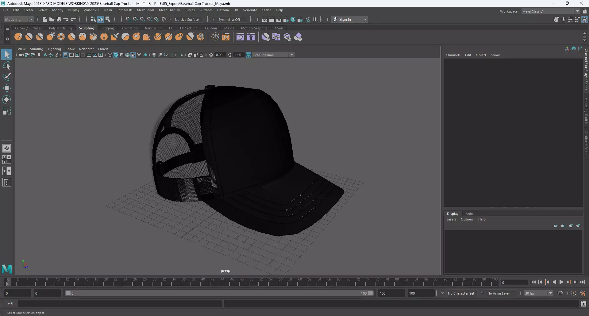 Baseball Cap Trucker 3D model_10