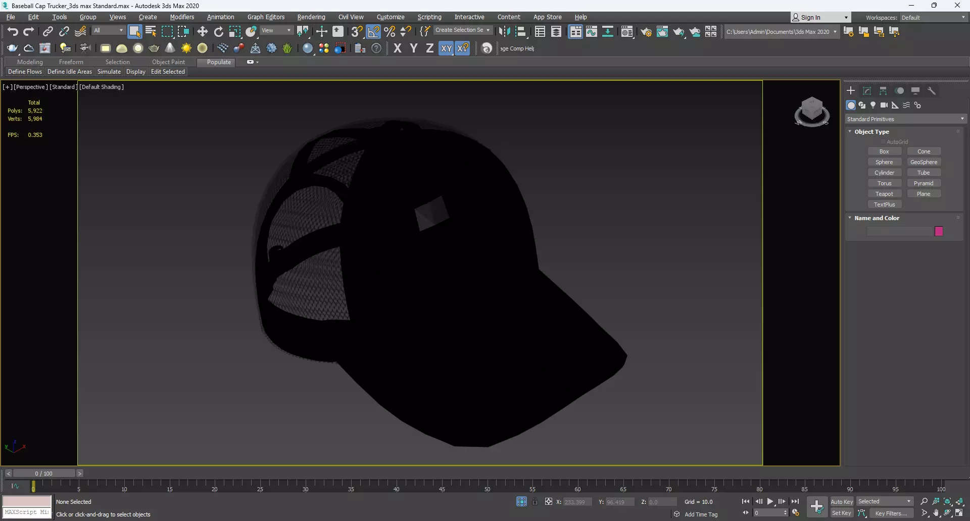 Baseball Cap Trucker 3D model_11