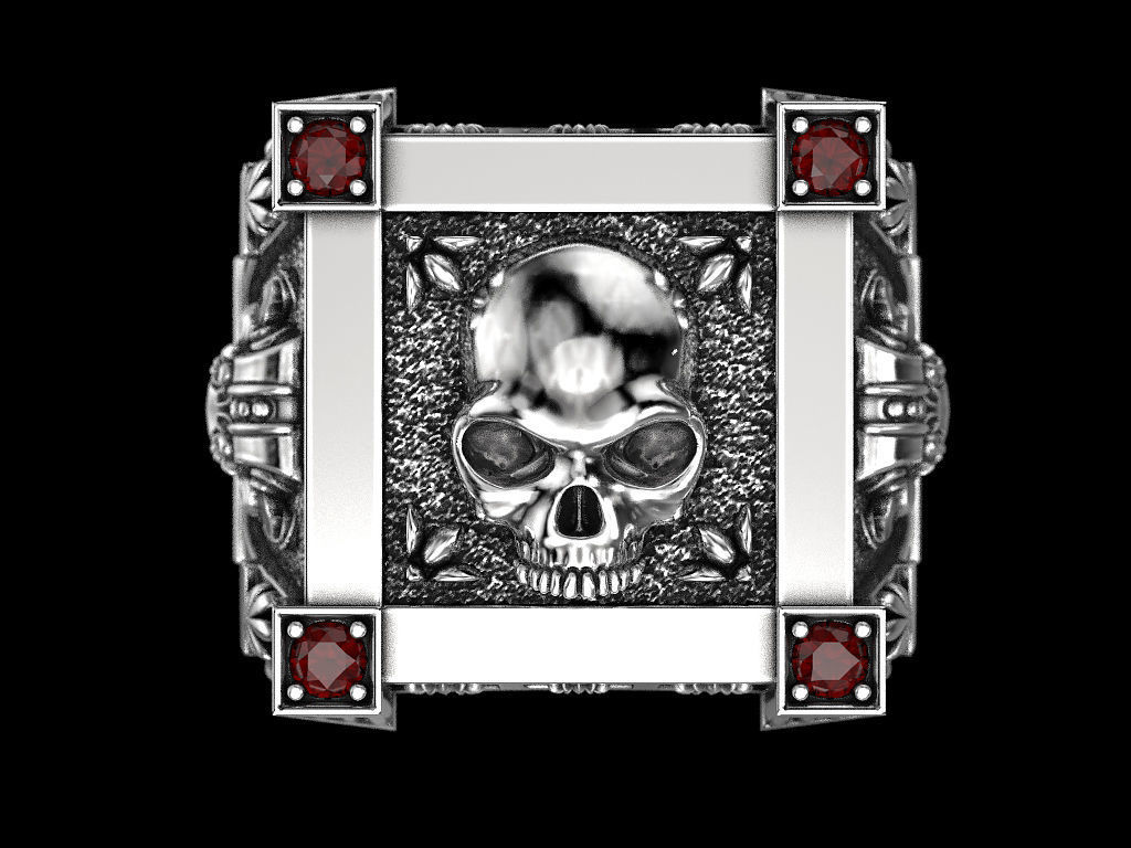 Vampire Skull ring many sizes 3D print model_14