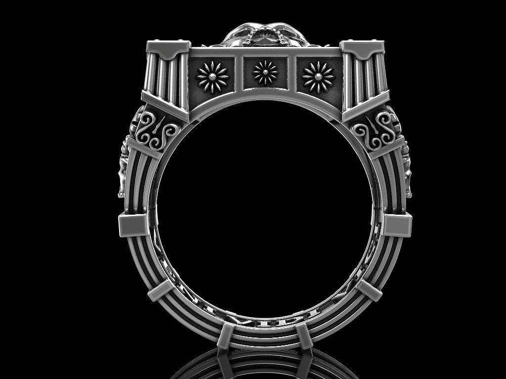 Vampire Skull ring many sizes 3D print model_17