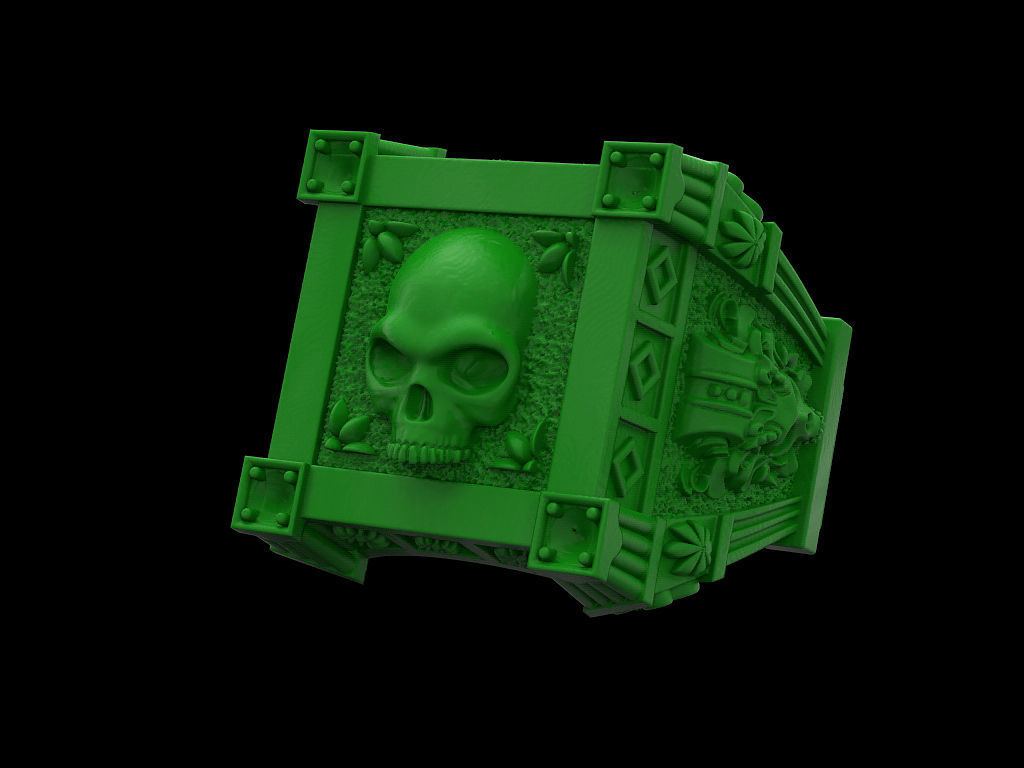 Vampire Skull ring many sizes 3D print model_5