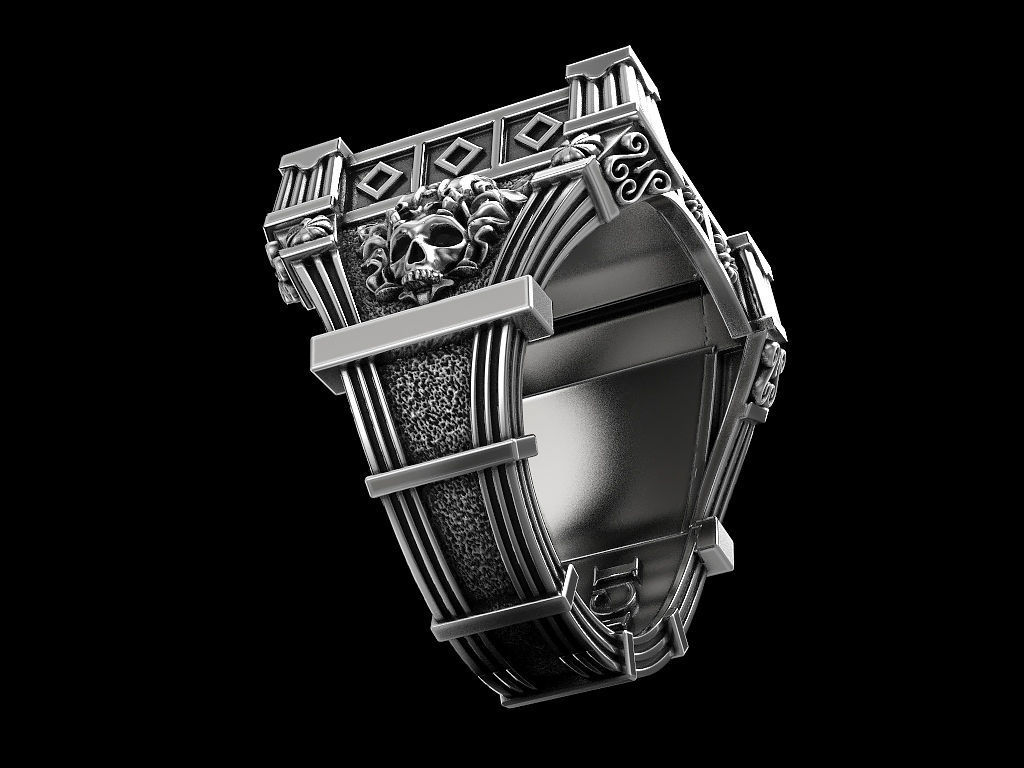 Vampire Skull ring many sizes 3D print model_15