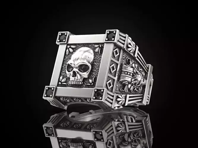 Vampire Skull ring many sizes 3D print model