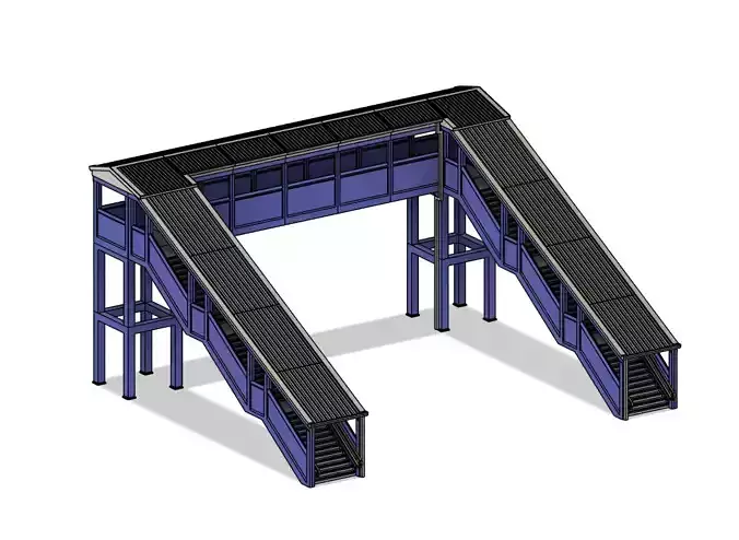 Model Railway Modern Footbridge 3D print model