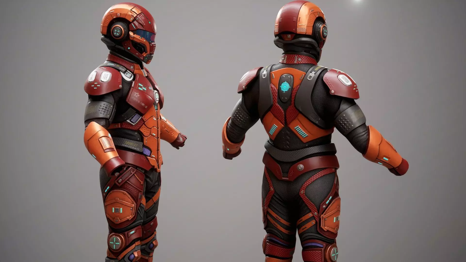 Sci-Fi Military Armor Pack 03 Low-poly 3D model_25