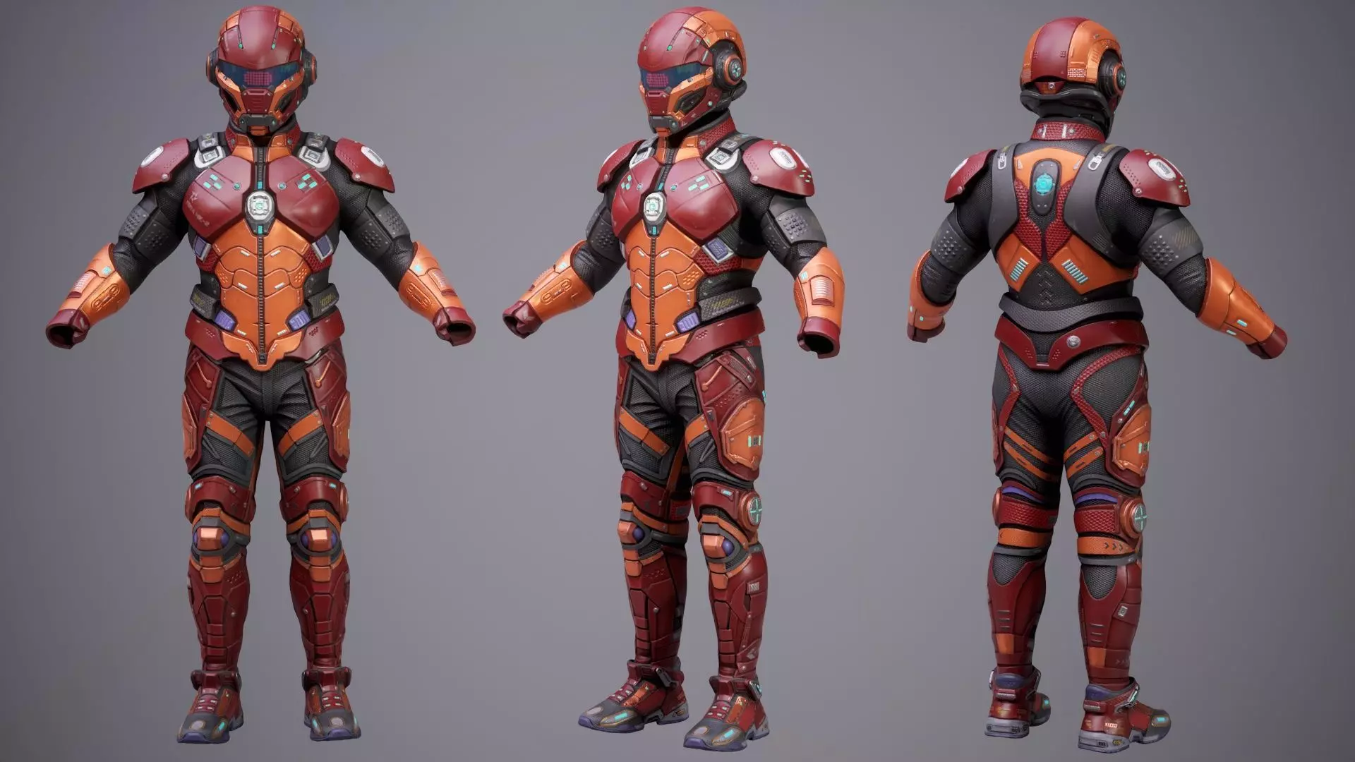 Sci-Fi Military Armor Pack 03 Low-poly 3D model_26