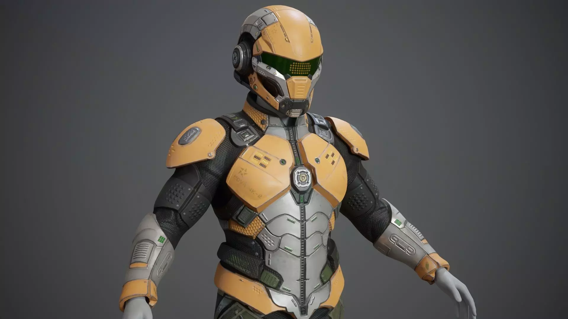 Sci-Fi Military Armor Pack 03 Low-poly 3D model_14