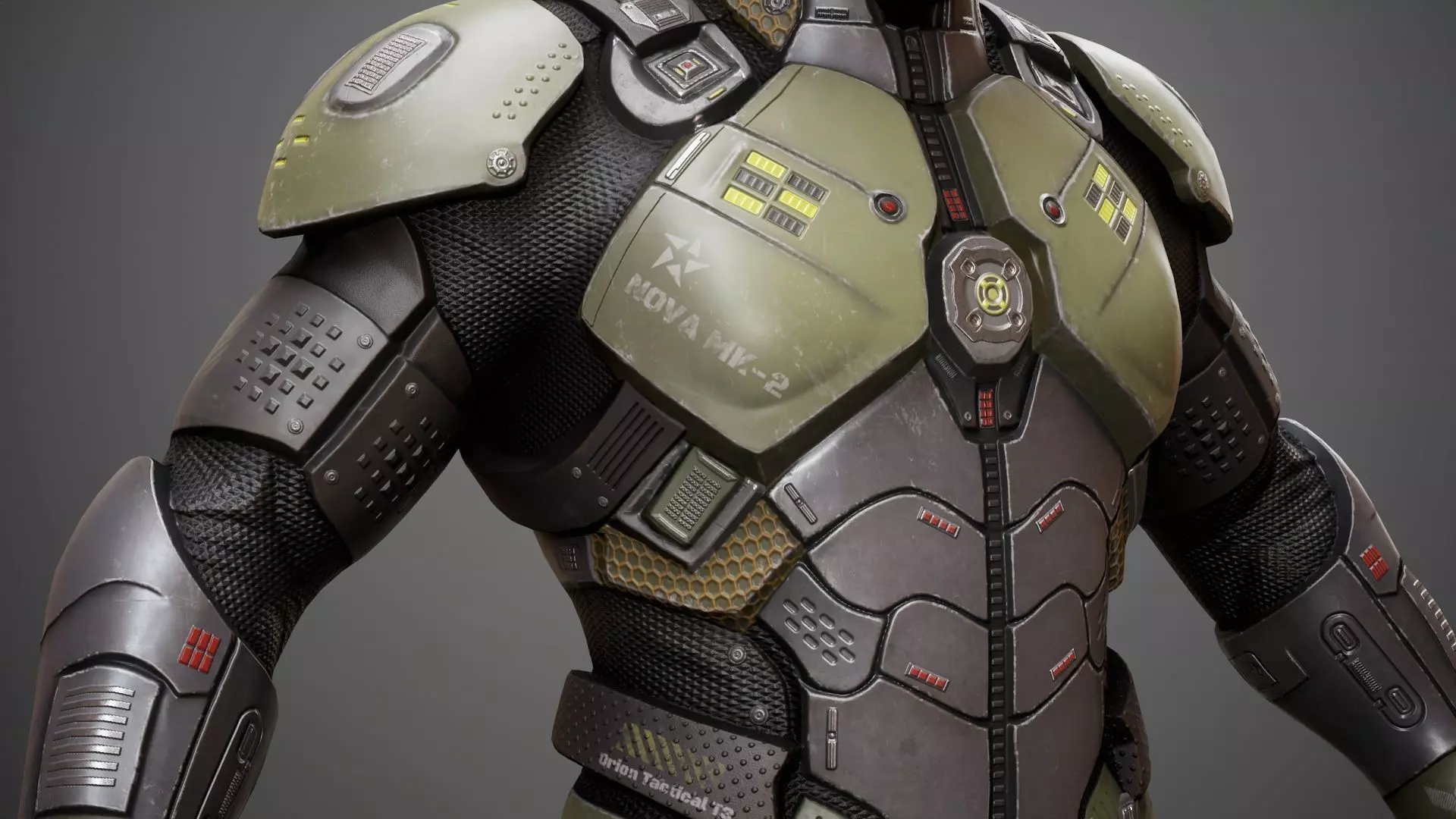 Sci-Fi Military Armor Pack 03 Low-poly 3D model_24