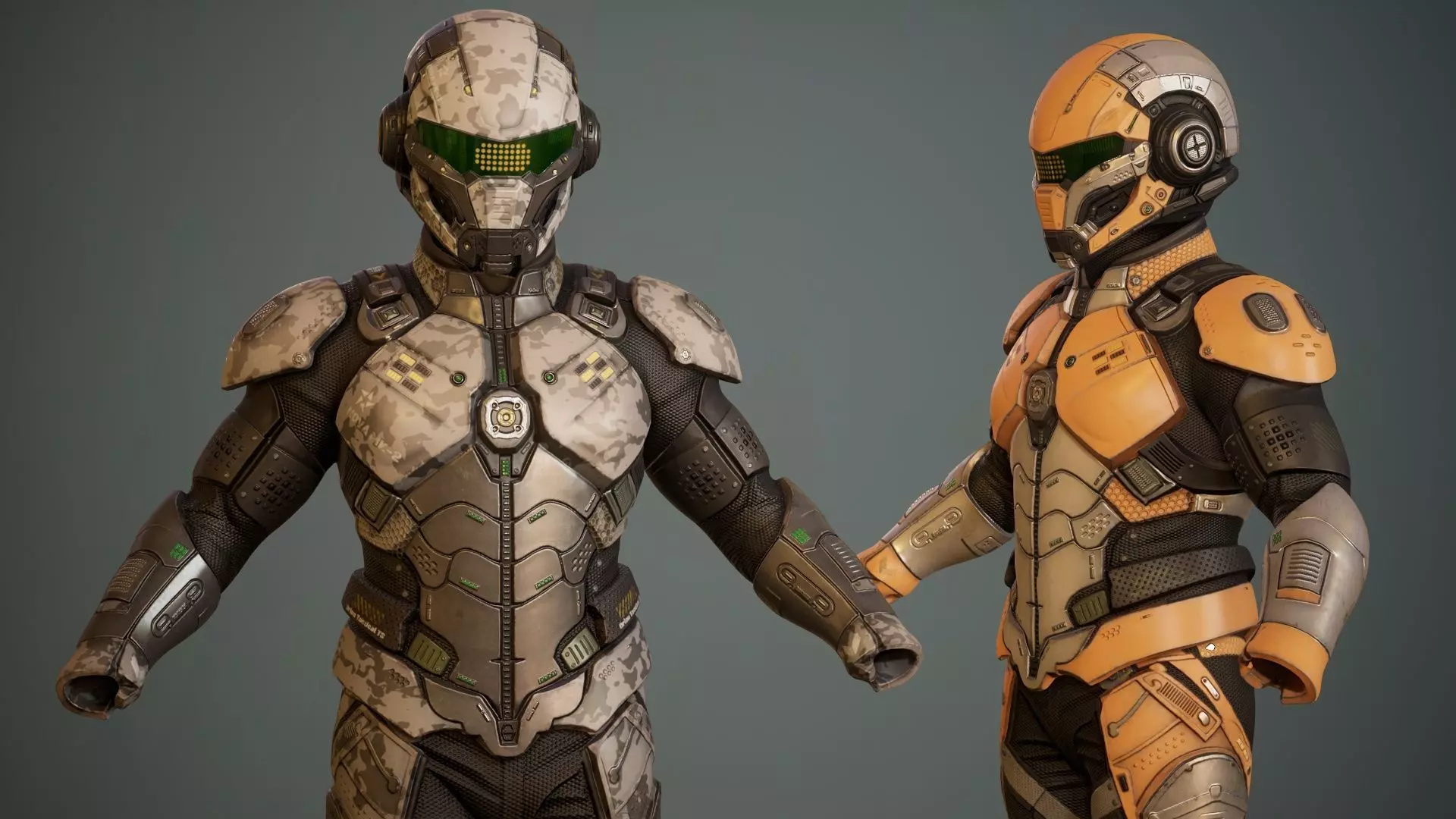 Sci-Fi Military Armor Pack 03 Low-poly 3D model_22