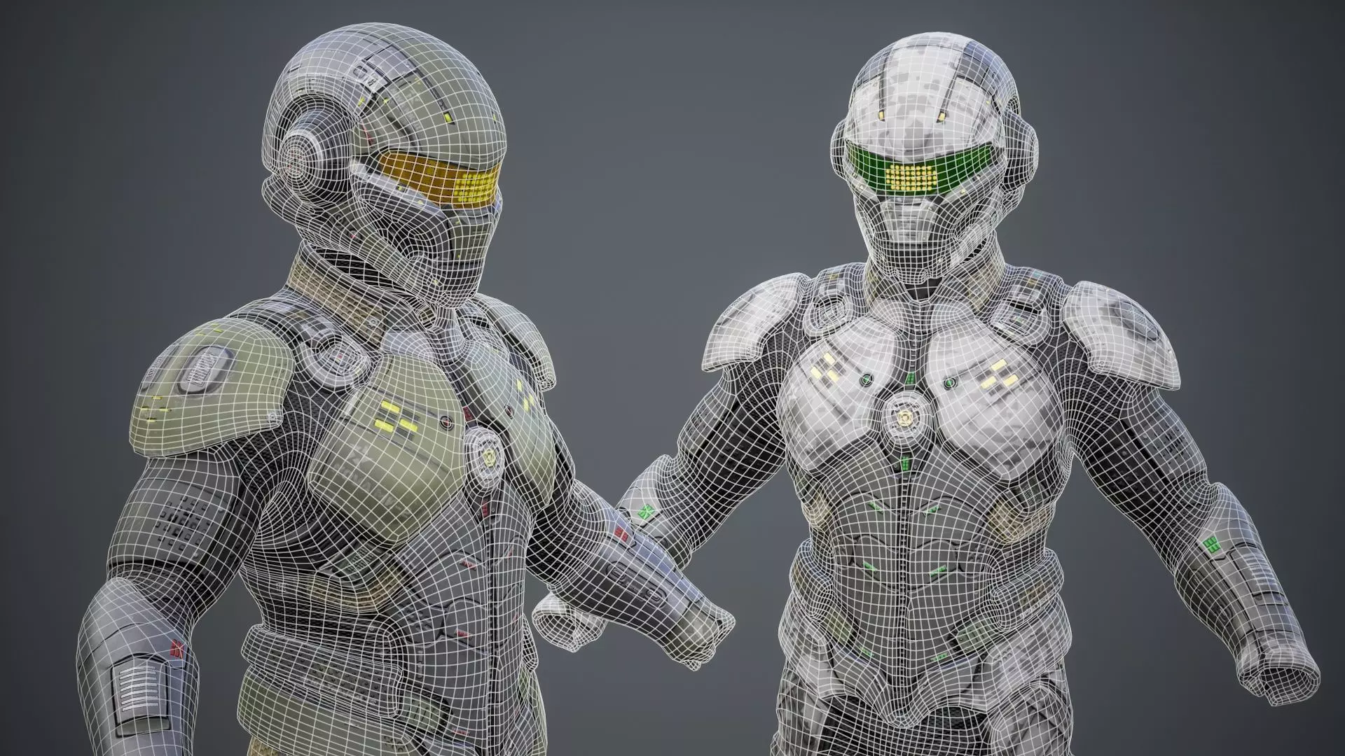 Sci-Fi Military Armor Pack 03 Low-poly 3D model_48