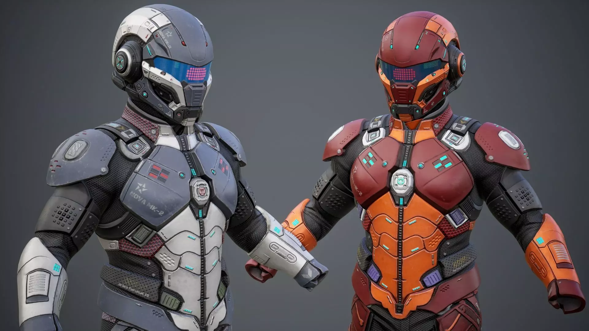 Sci-Fi Military Armor Pack 03 Low-poly 3D model_43