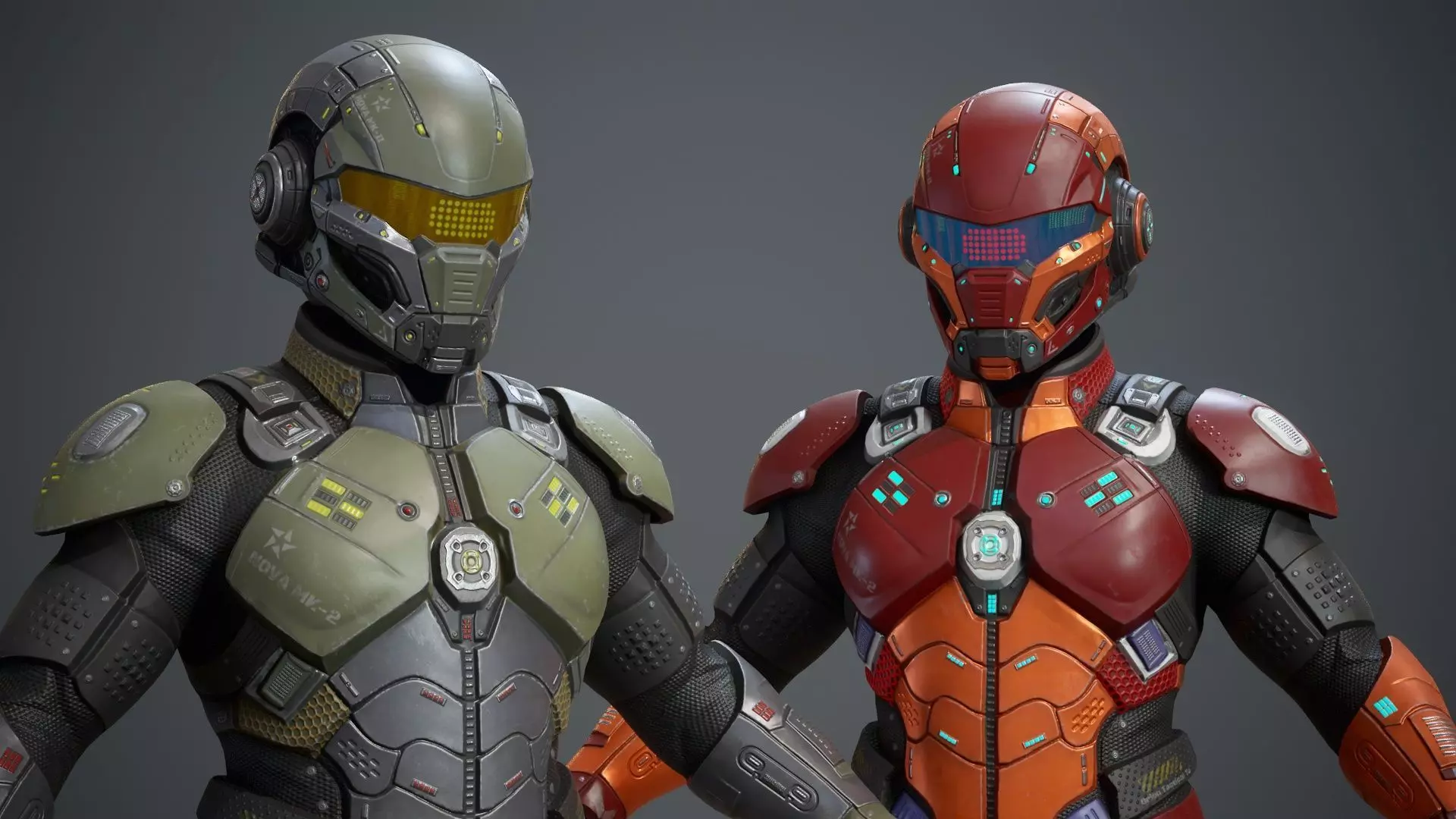 Sci-Fi Military Armor Pack 03 Low-poly 3D model_2