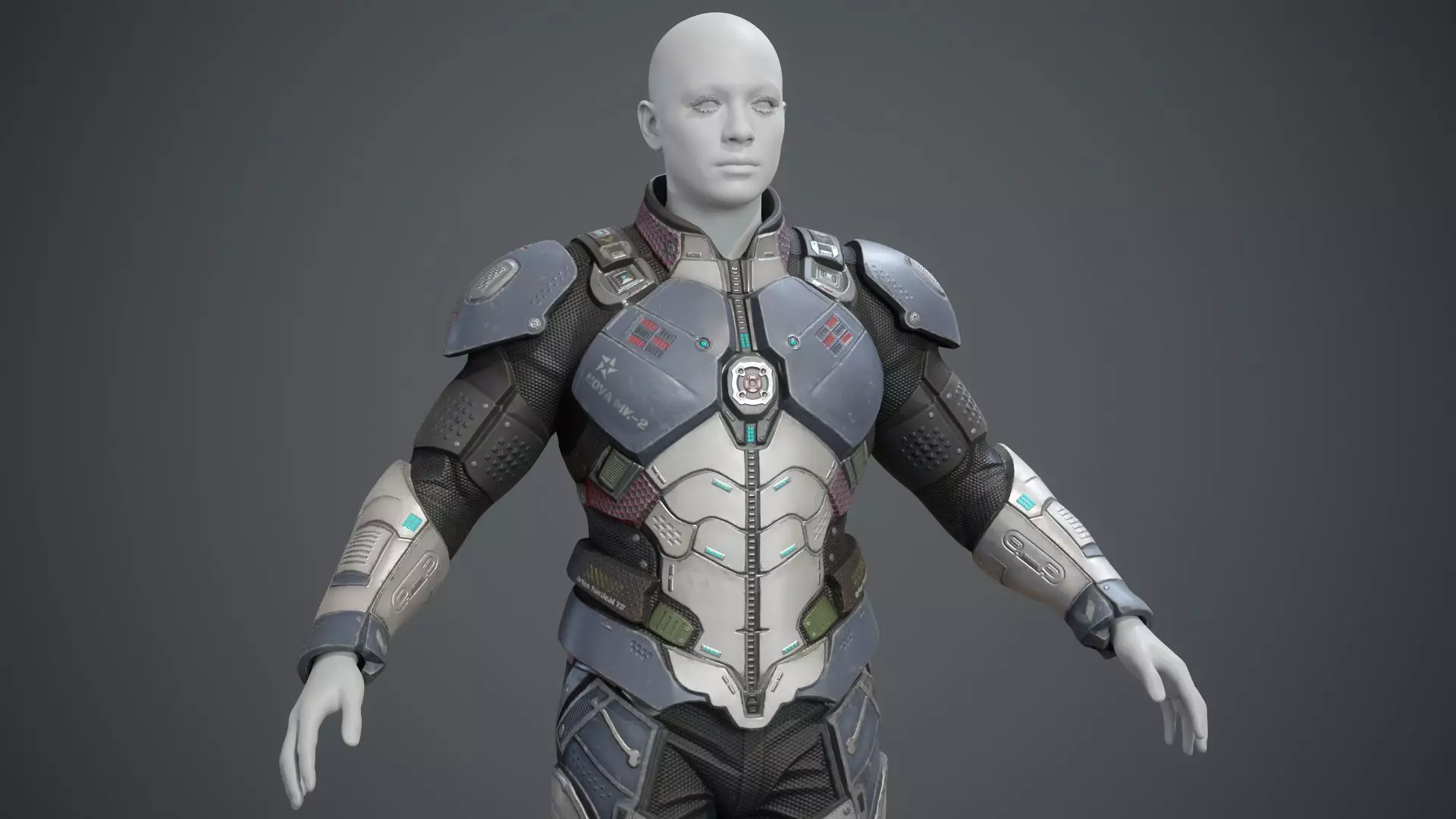 Sci-Fi Military Armor Pack 03 Low-poly 3D model_46