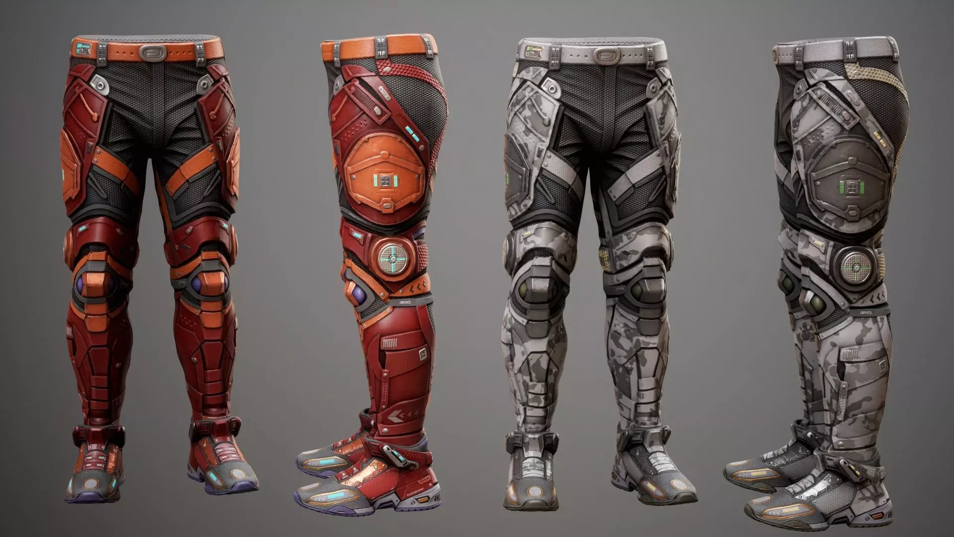 Sci-Fi Military Armor Pack 03 Low-poly 3D model_36