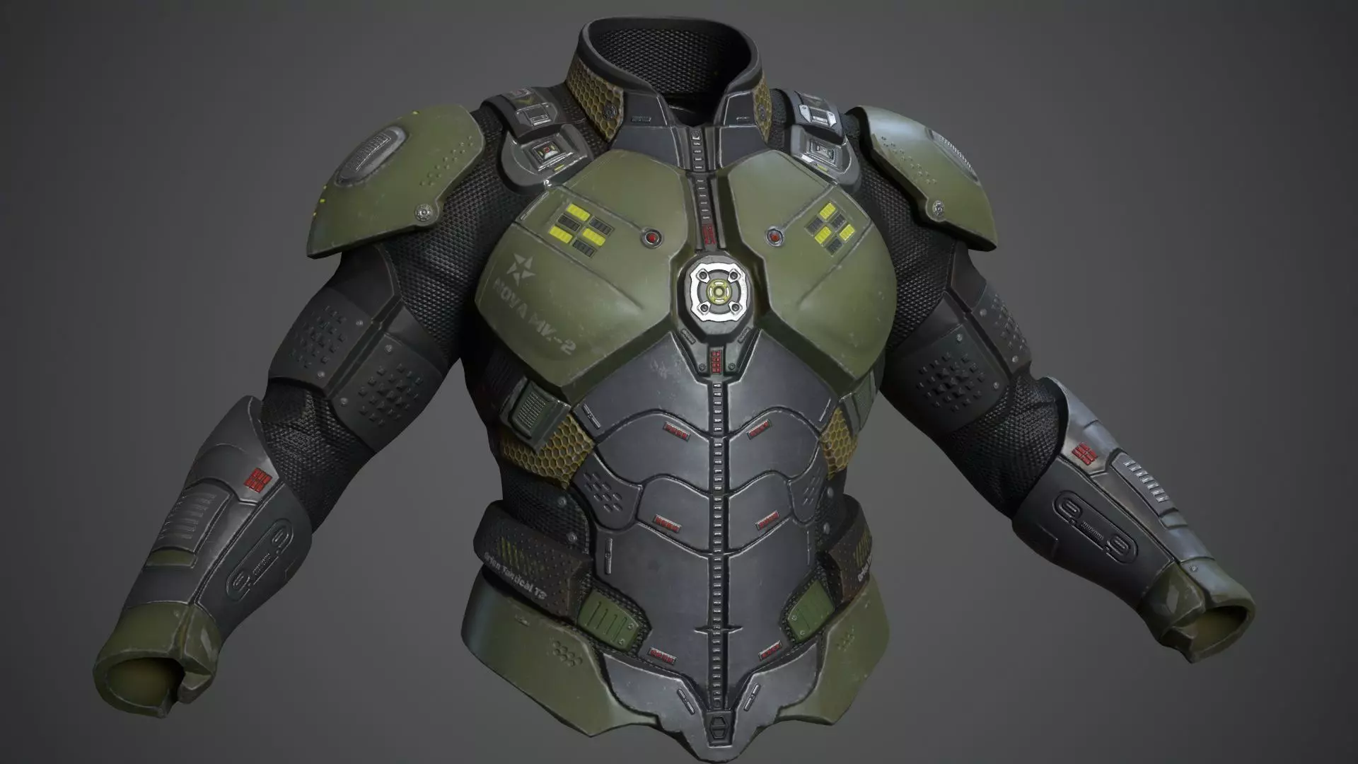 Sci-Fi Military Armor Pack 03 Low-poly 3D model_10