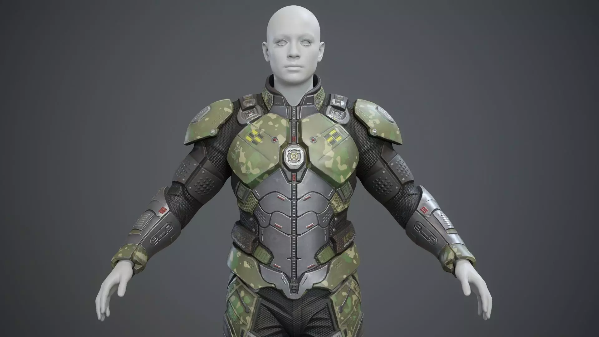 Sci-Fi Military Armor Pack 03 Low-poly 3D model_47