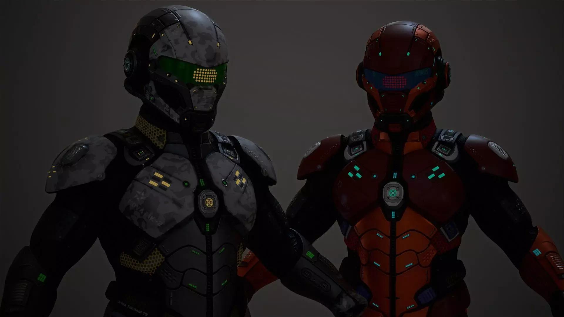 Sci-Fi Military Armor Pack 03 Low-poly 3D model_13