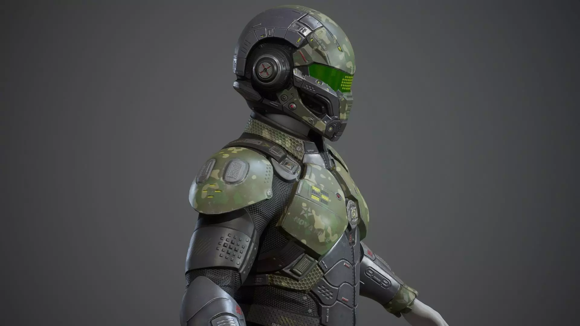 Sci-Fi Military Armor Pack 03 Low-poly 3D model_16