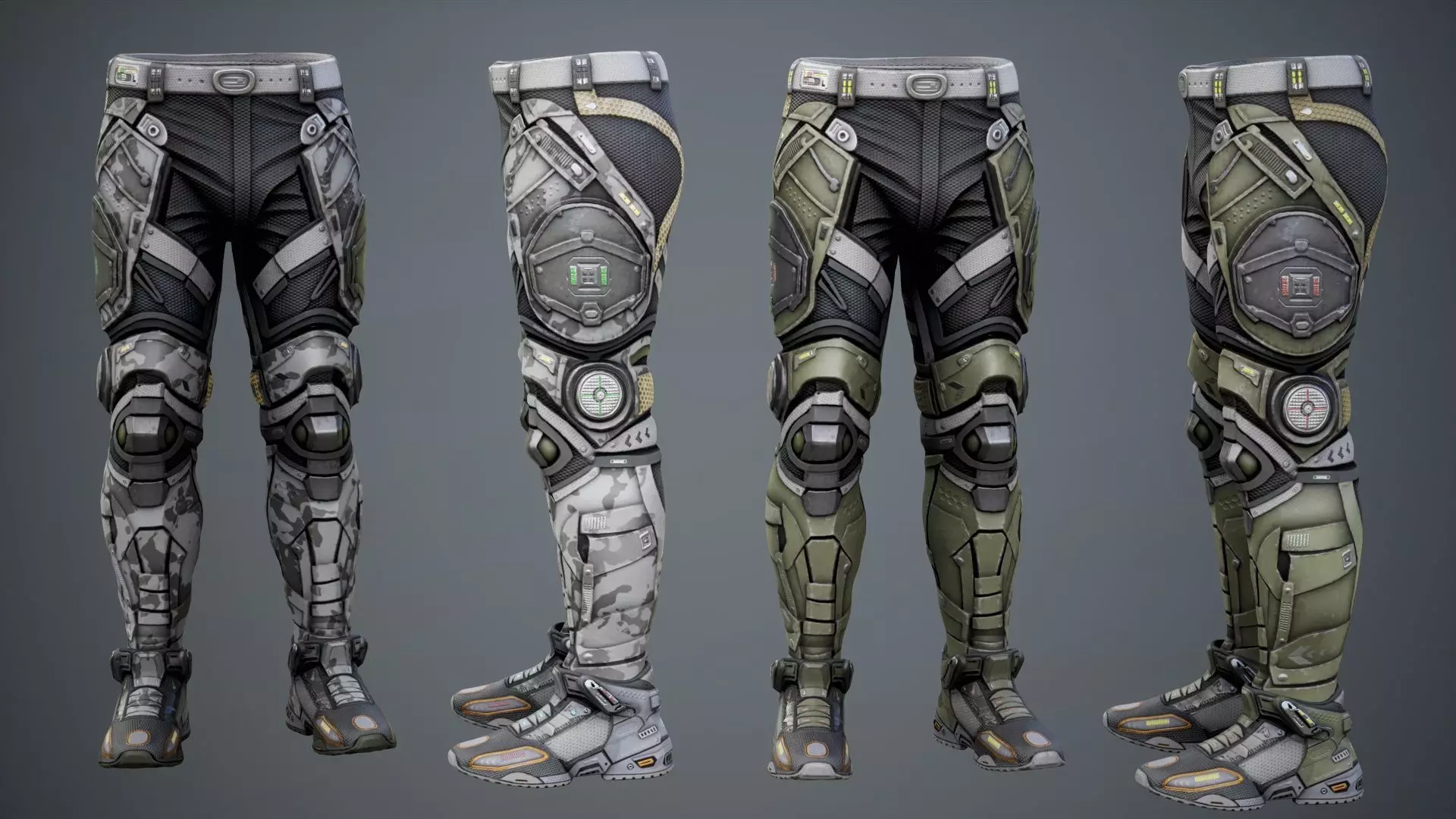 Sci-Fi Military Armor Pack 03 Low-poly 3D model_38