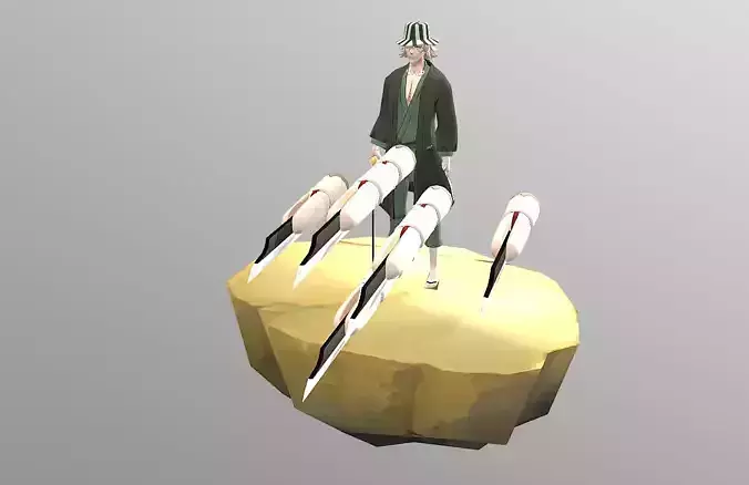 Kisuke Urahara Bleach Rigged Idle aNIMATION FBX 3D model