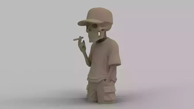Halloween Skeleton Smoking Figurine