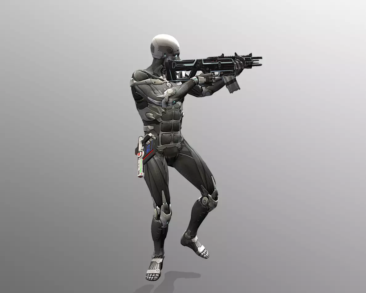 CYBORG Cyberpunk Tech Anti-terminator ArmyRobot Animated FBX 3D model_0