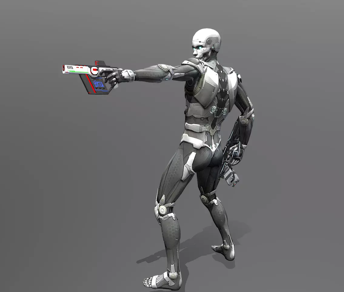 CYBORG Cyberpunk Tech Anti-terminator ArmyRobot Animated FBX 3D model_2