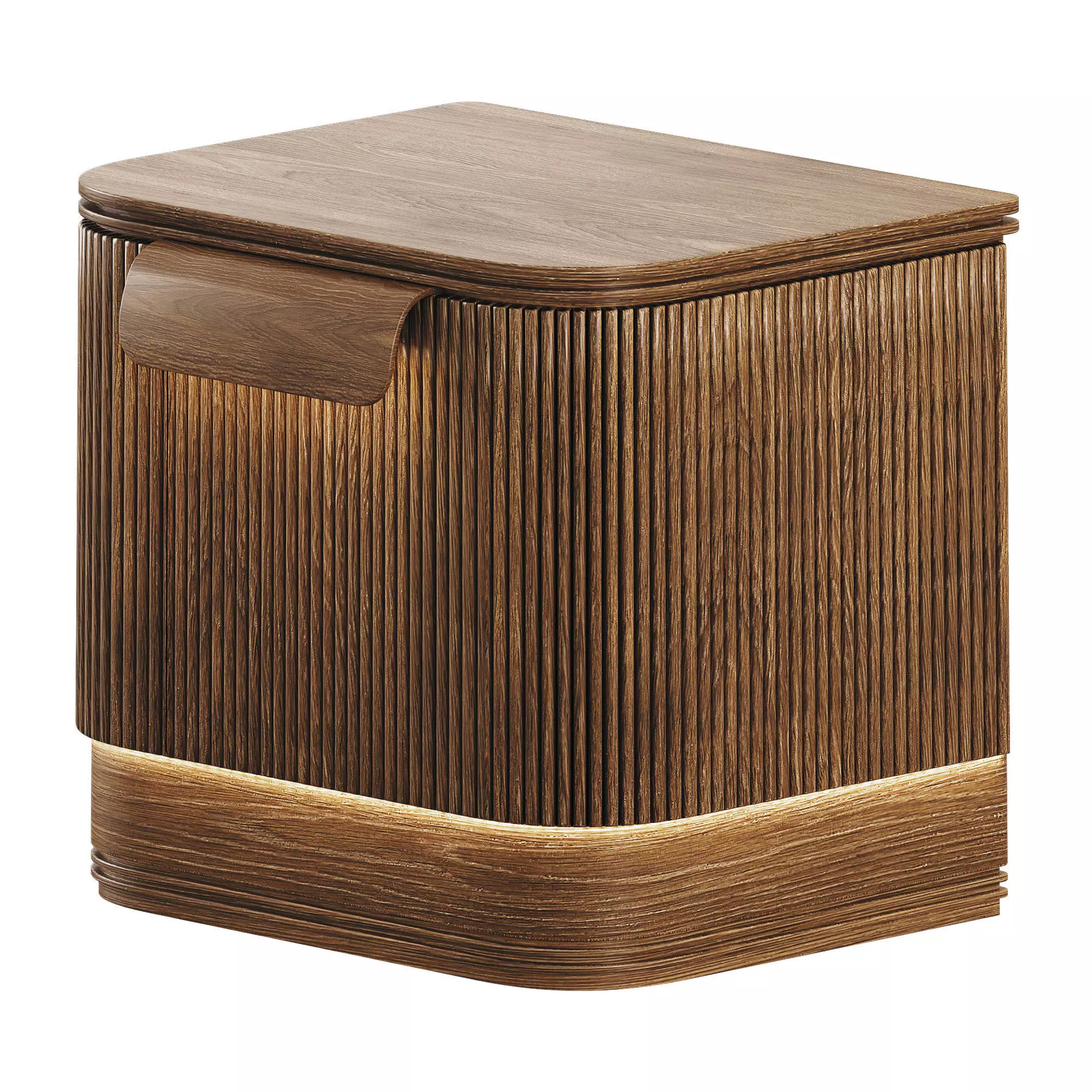 Wood bedside table 3D model_1