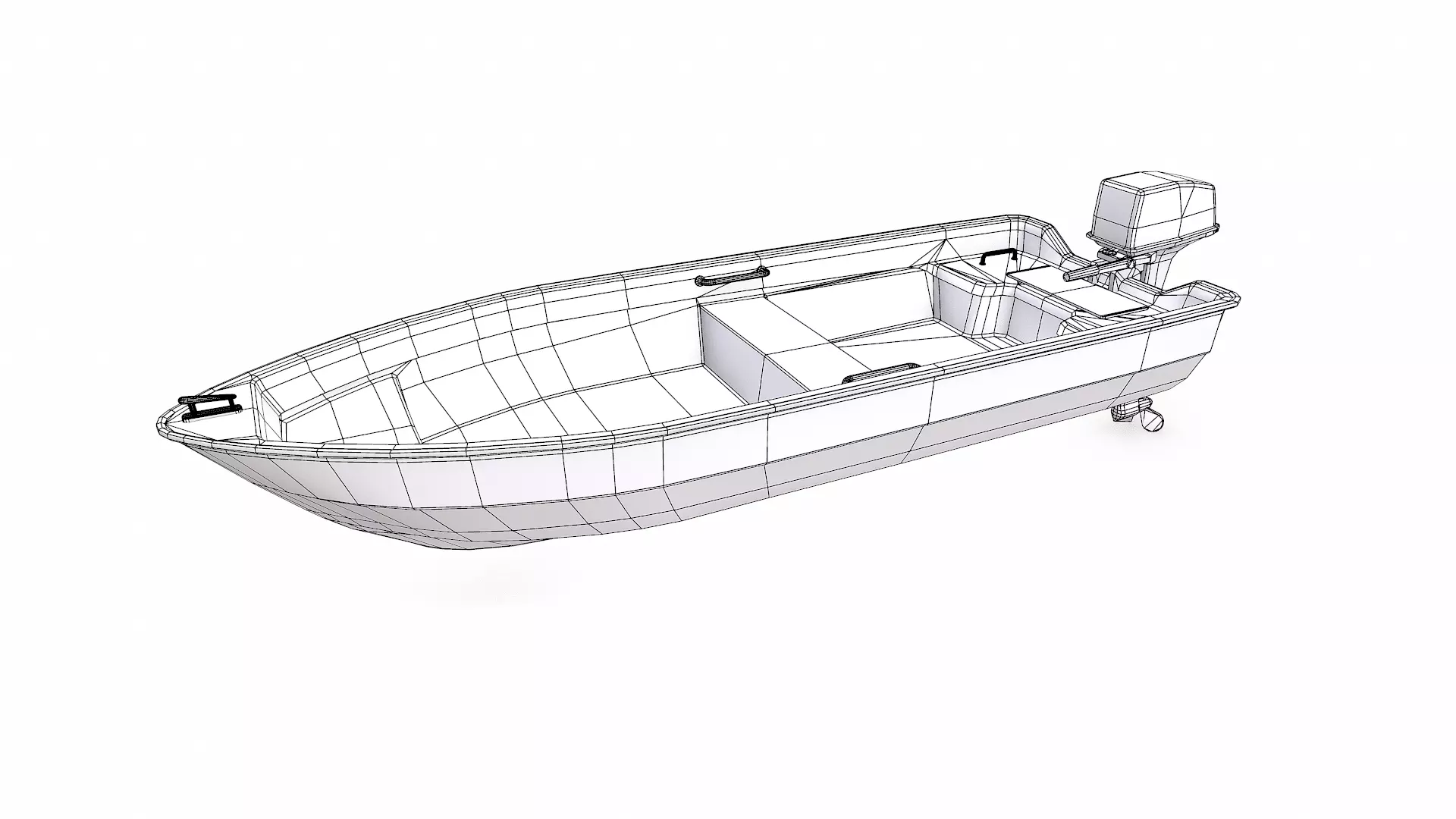 Small Motorboat Low-poly PBR Low-poly 3D model_23