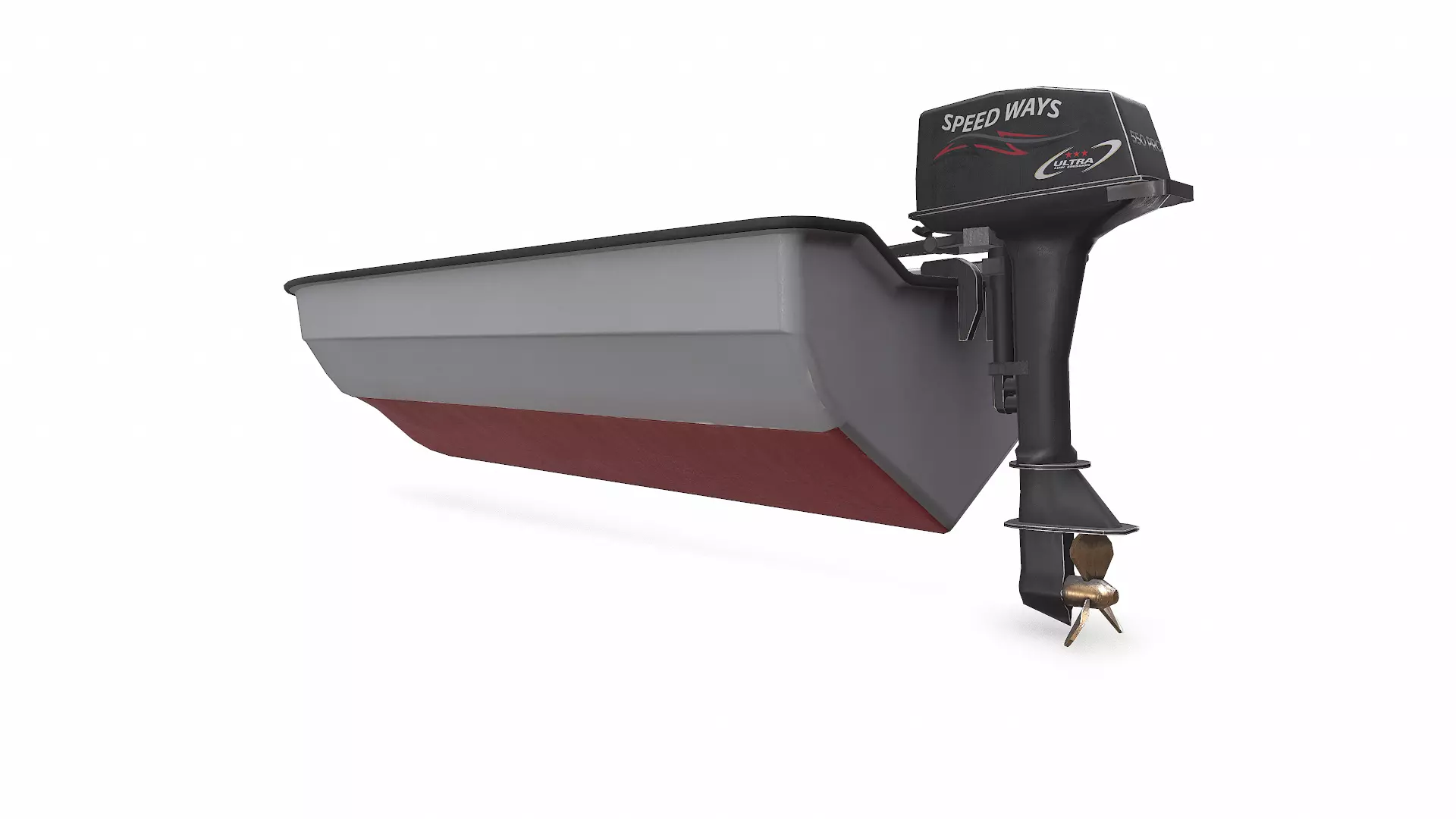 Small Motorboat Low-poly PBR Low-poly 3D model_6