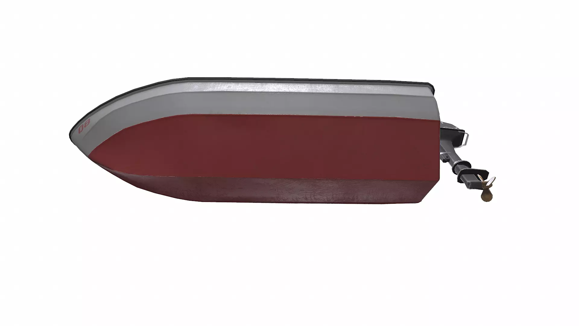 Small Motorboat Low-poly PBR Low-poly 3D model_21