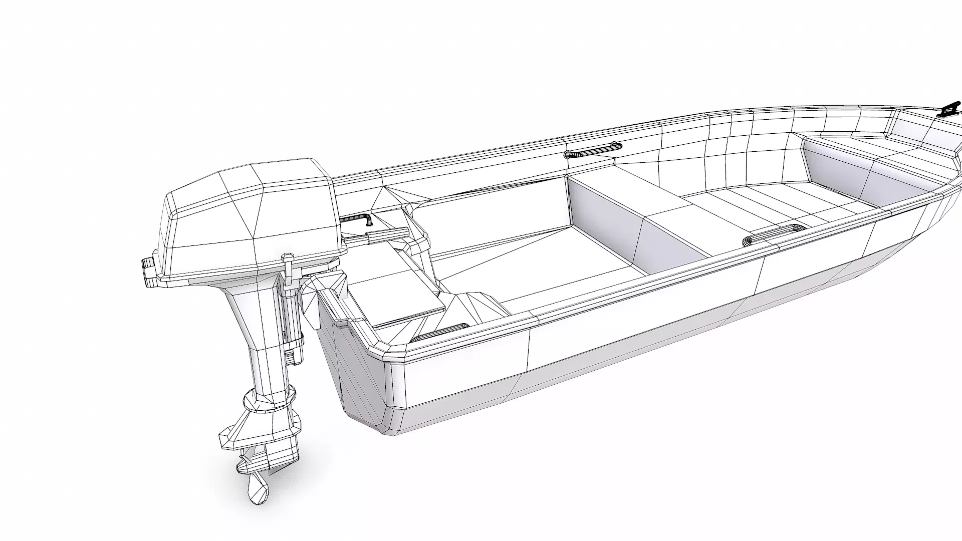 Small Motorboat Low-poly PBR Low-poly 3D model_27
