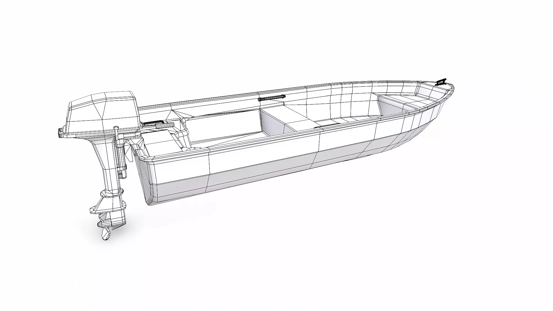 Small Motorboat Low-poly PBR Low-poly 3D model_24