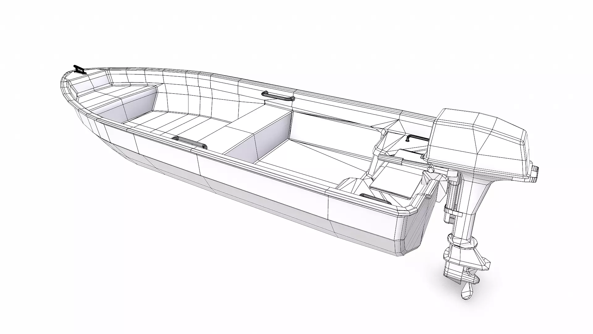 Small Motorboat Low-poly PBR Low-poly 3D model_26
