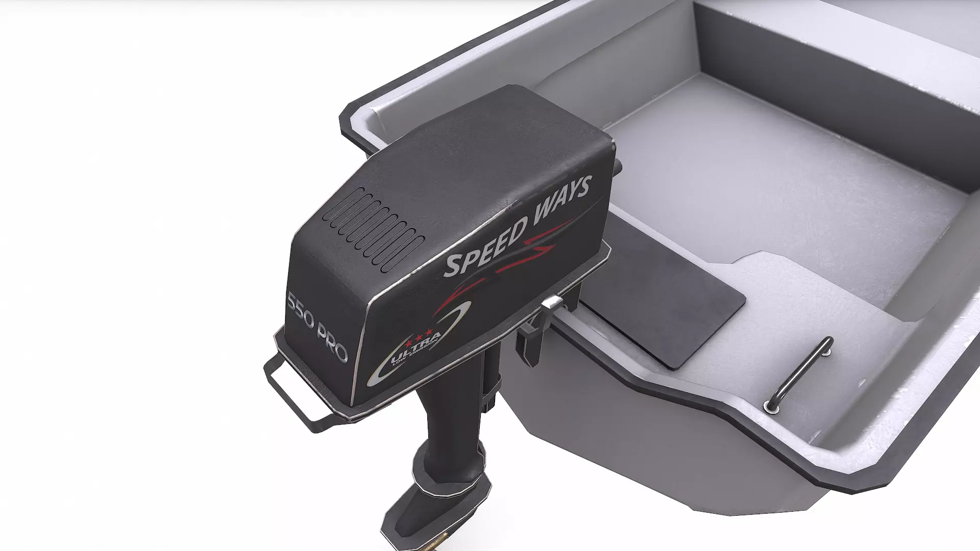 Small Motorboat Low-poly PBR Low-poly 3D model_17