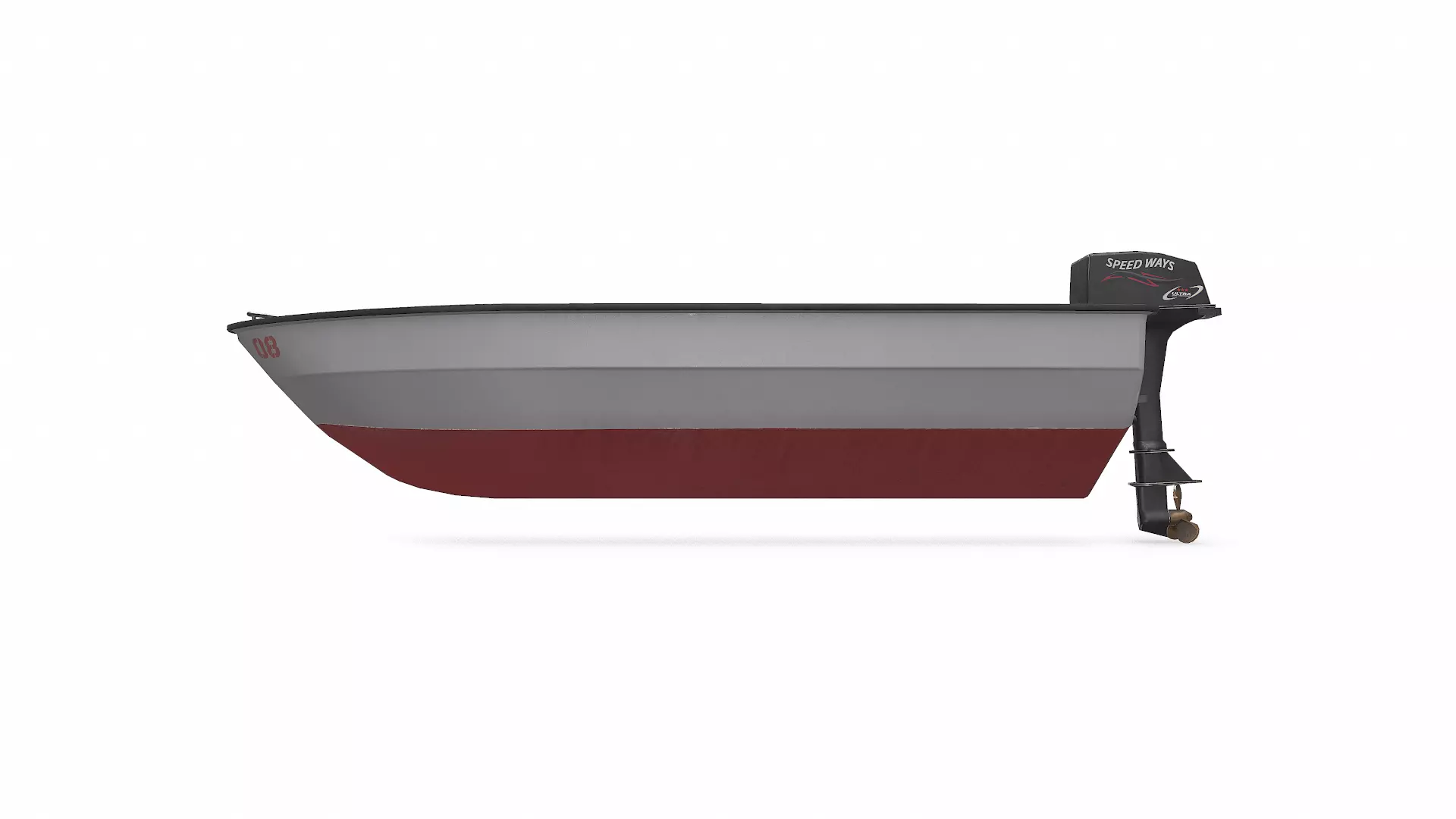 Small Motorboat Low-poly PBR Low-poly 3D model_4