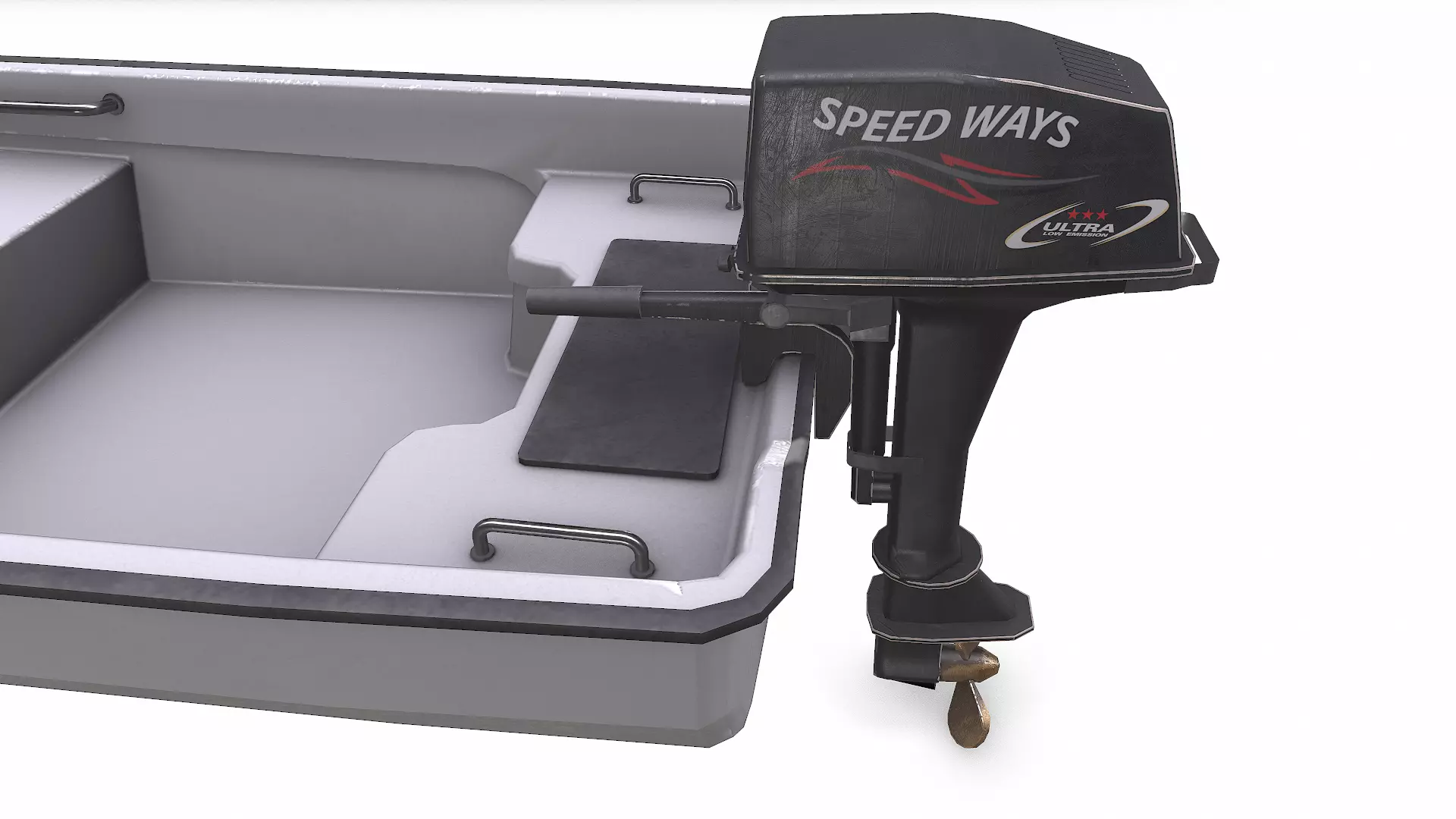 Small Motorboat Low-poly PBR Low-poly 3D model_14