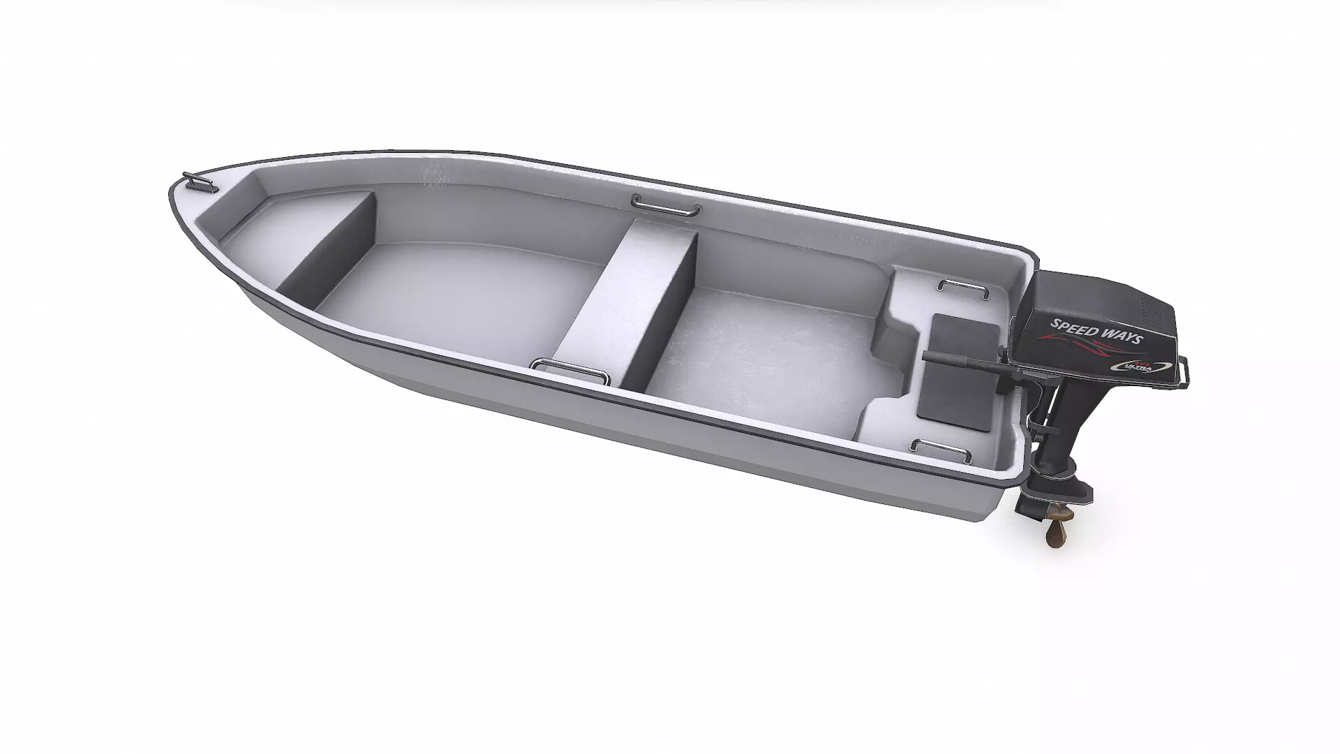 Small Motorboat Low-poly PBR Low-poly 3D model_5