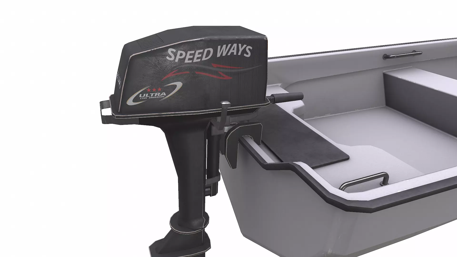 Small Motorboat Low-poly PBR Low-poly 3D model_16