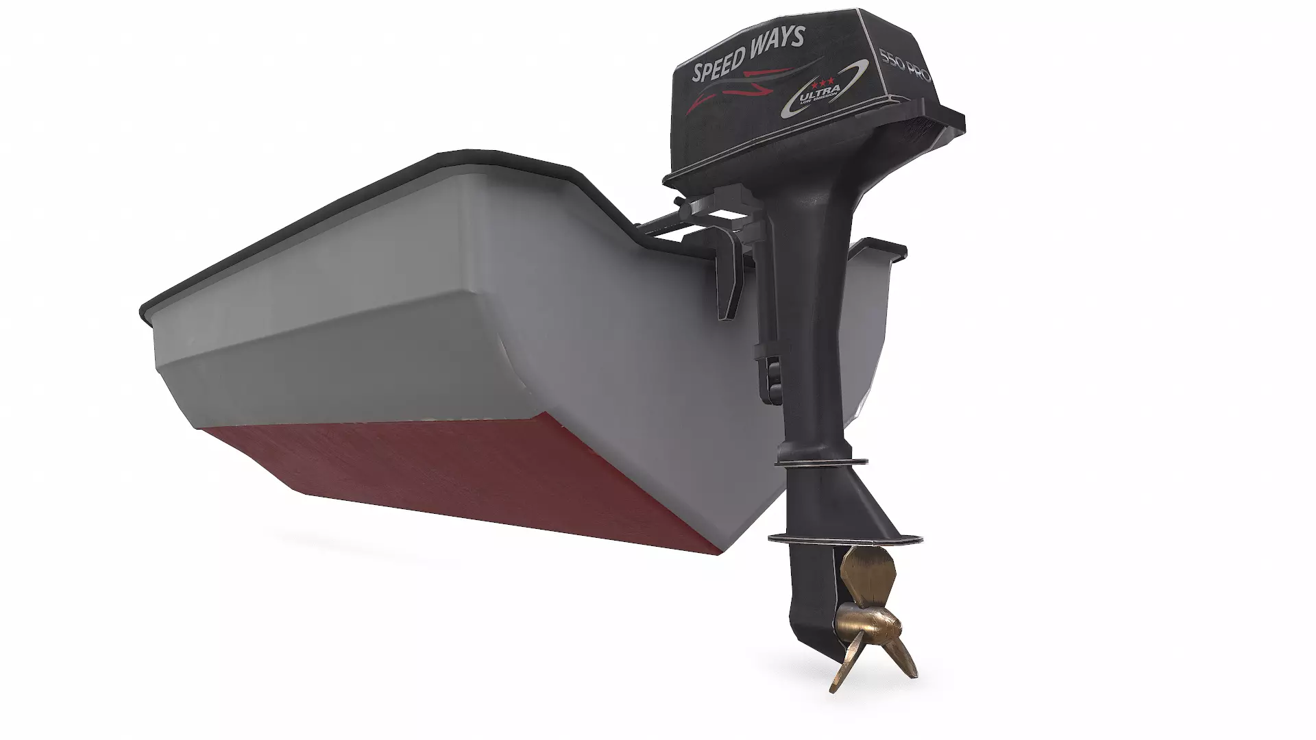 Small Motorboat Low-poly PBR Low-poly 3D model_15