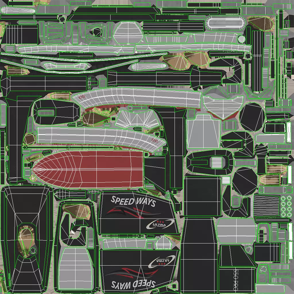 Small Motorboat Low-poly PBR Low-poly 3D model_29