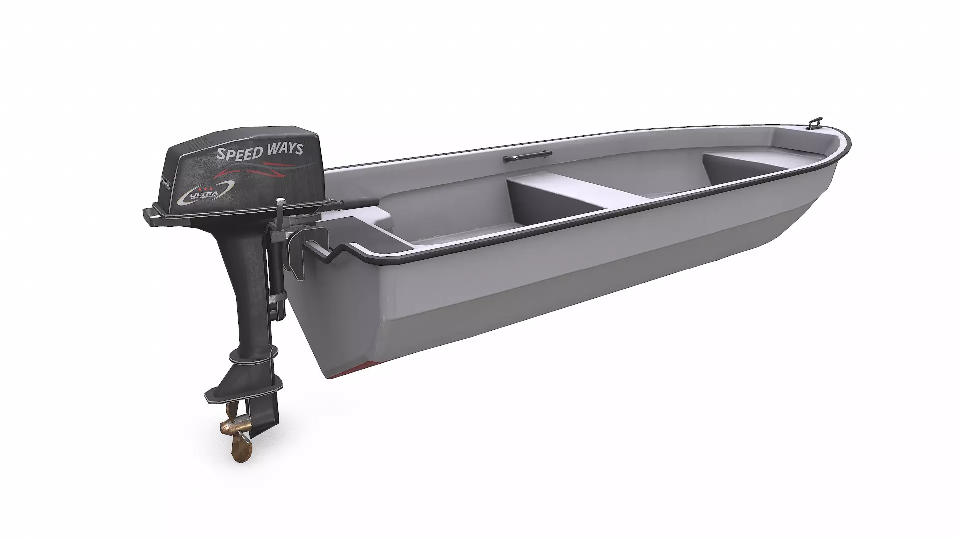 Small Motorboat Low-poly PBR Low-poly 3D model_9