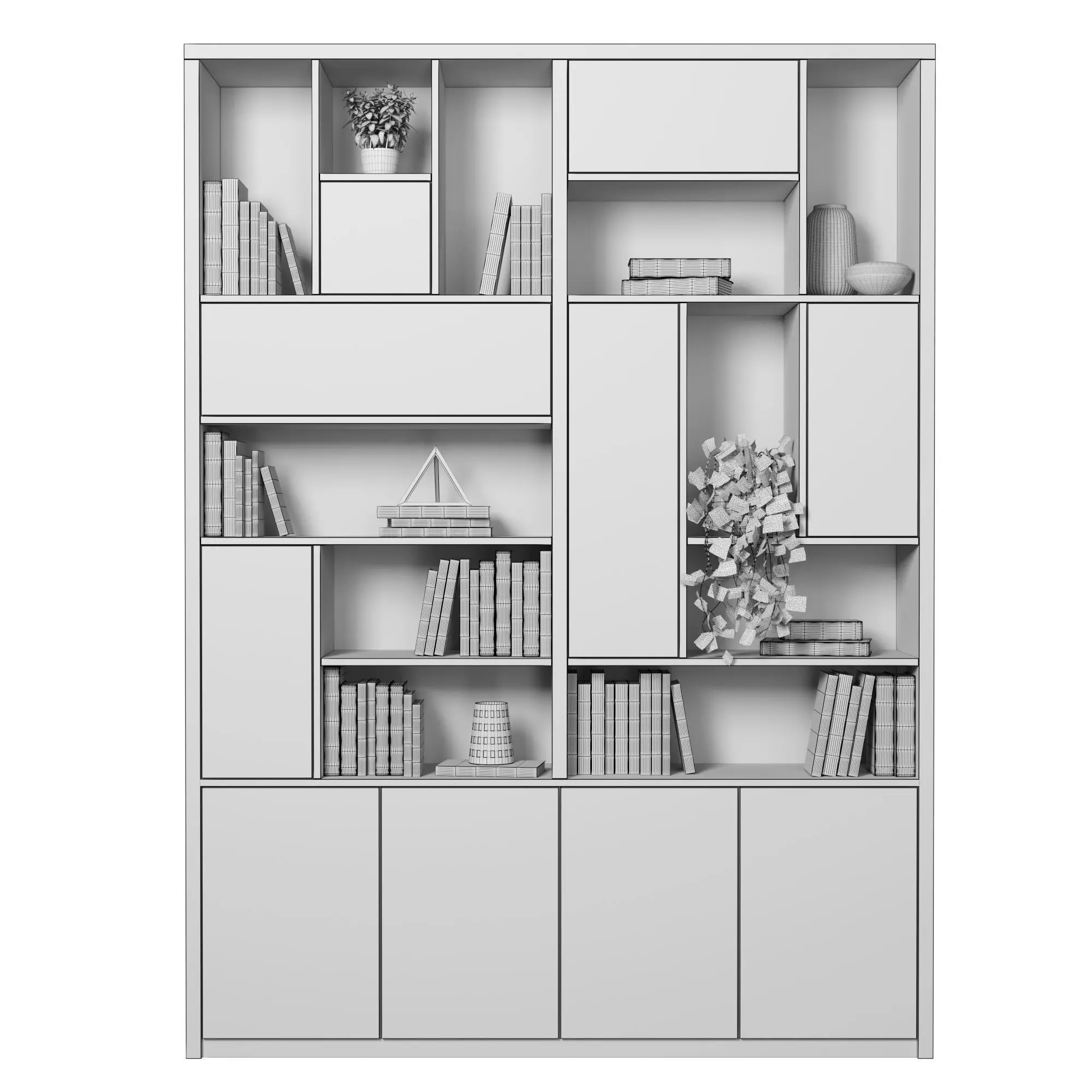 Rack and Bookcase 033 3D model_3
